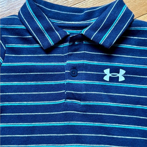 Under Armour Infant Stripe Polo Shortall - Picture 3 of 7